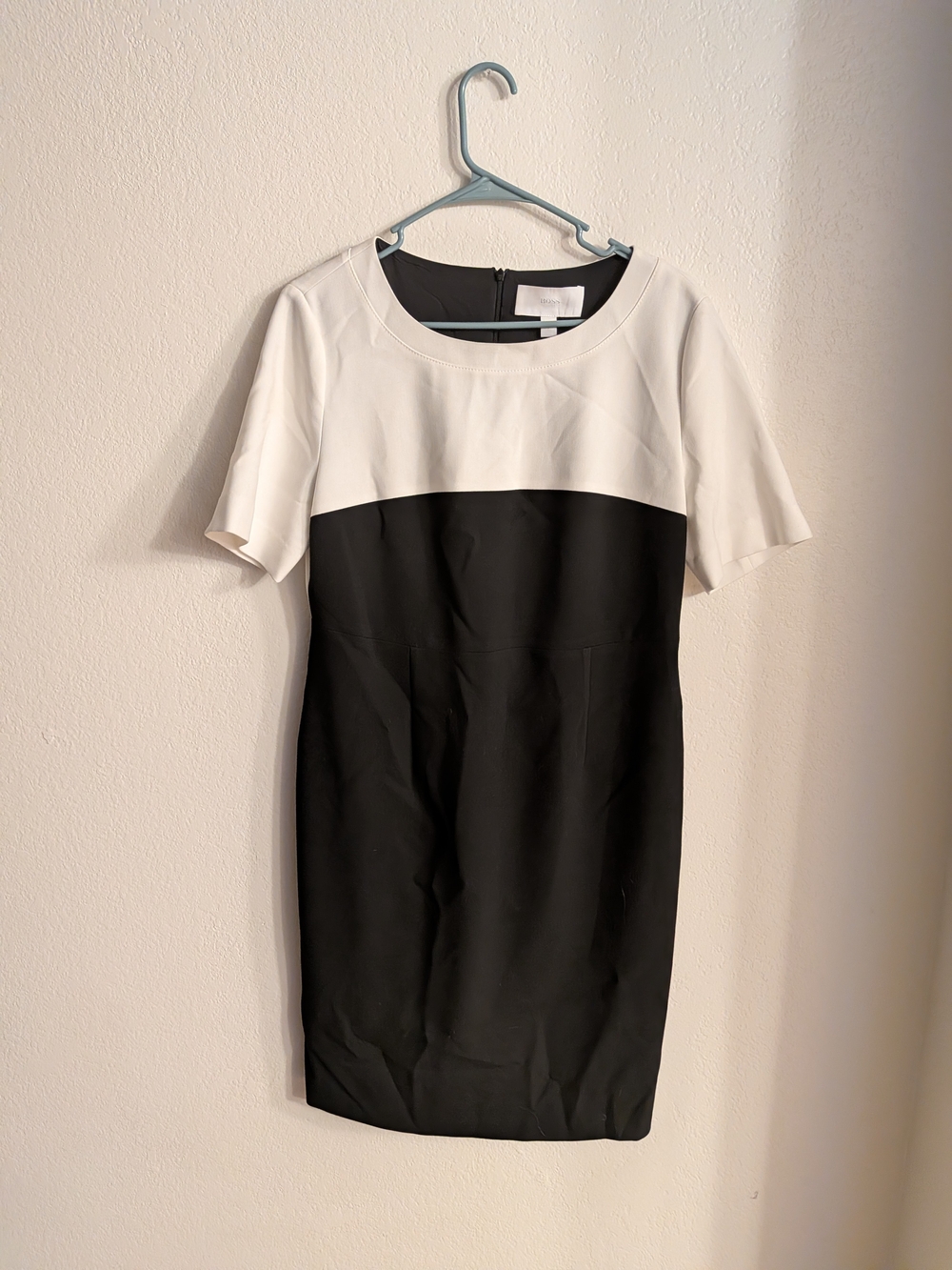 Boss Black and White Short-Sleeve Sheath Dress